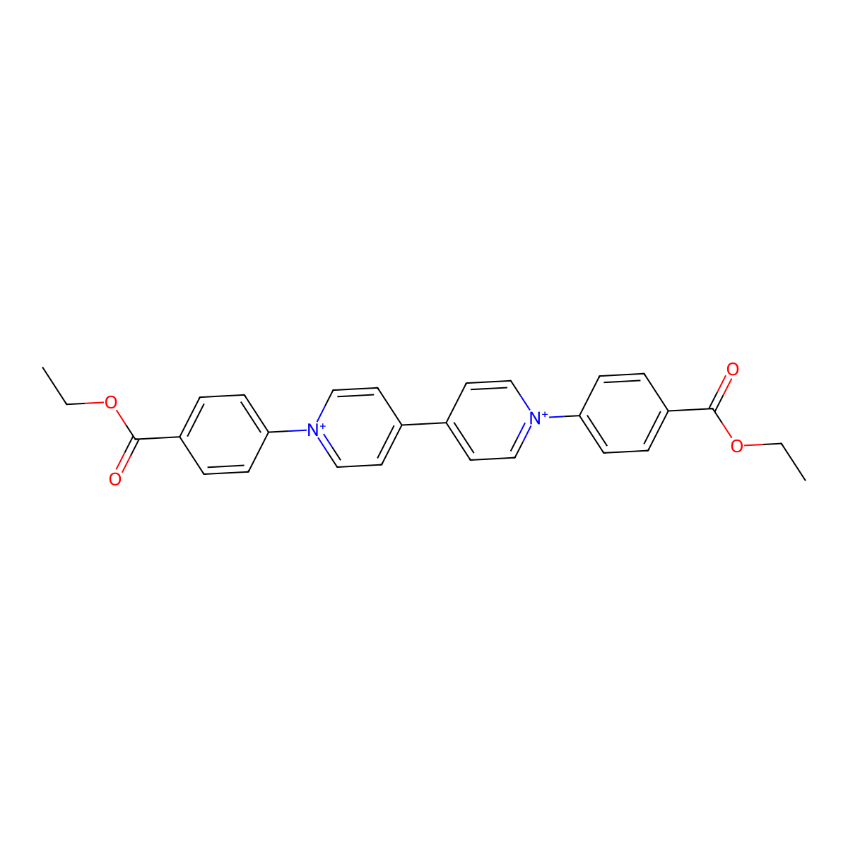1,1'-Bis(4-(ethoxycarbonyl)phenyl)-[4,4'-bipyridine]-1,1'-diium molecular structure, CAS 299184-27-3