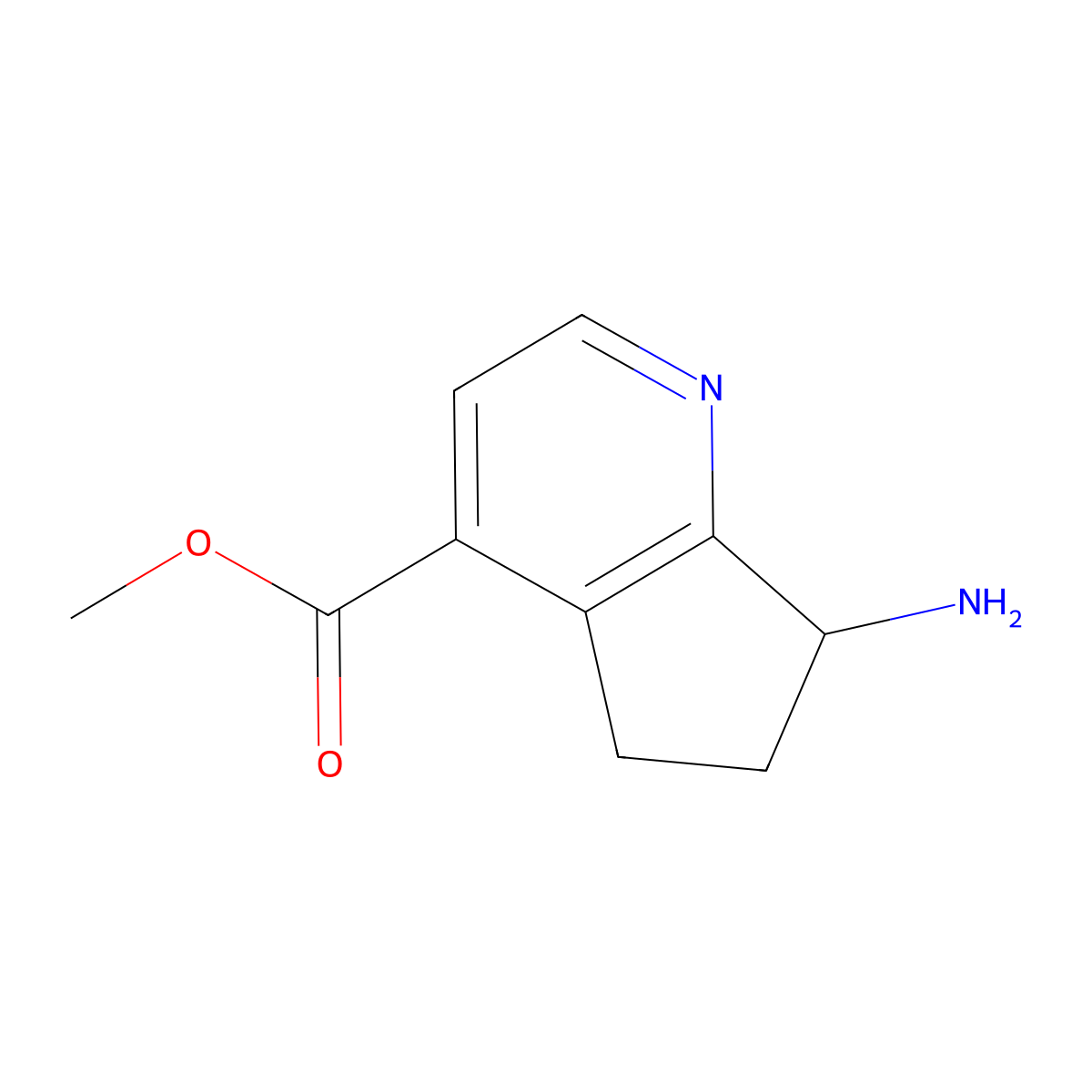 methyl 7-amino-5H,6H,7H-cyclopenta[b]pyridine-4-carboxylate molecular structure, CAS 2991911-51-2
