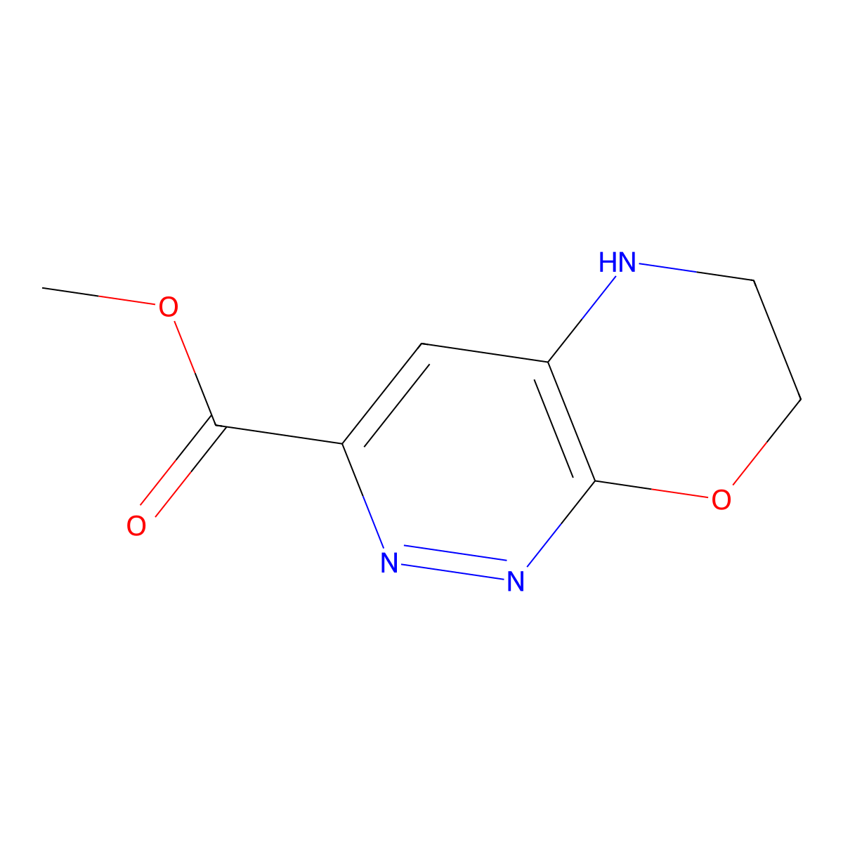 methyl 5H,6H,7H-pyridazino[3,4-b][1,4]oxazine-3-carboxylate molecular structure, CAS 2991911-86-3