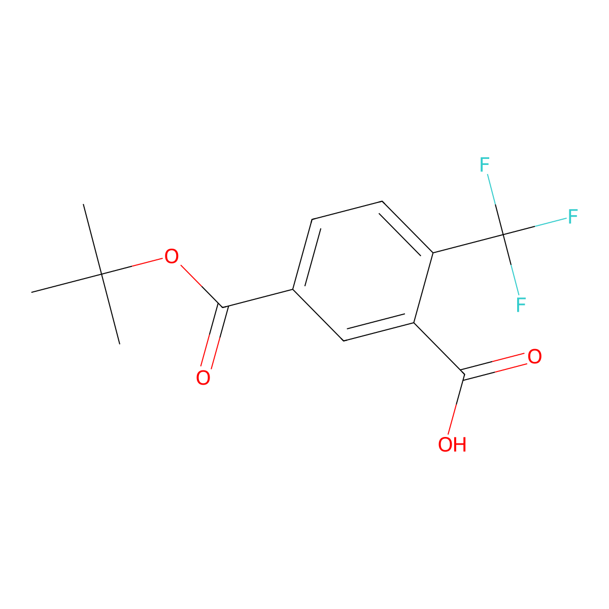 5-[(2-Methylpropan-2-yl)oxycarbonyl]-2-(trifluoromethyl)benzoic acid molecular structure, CAS 2991911-95-4