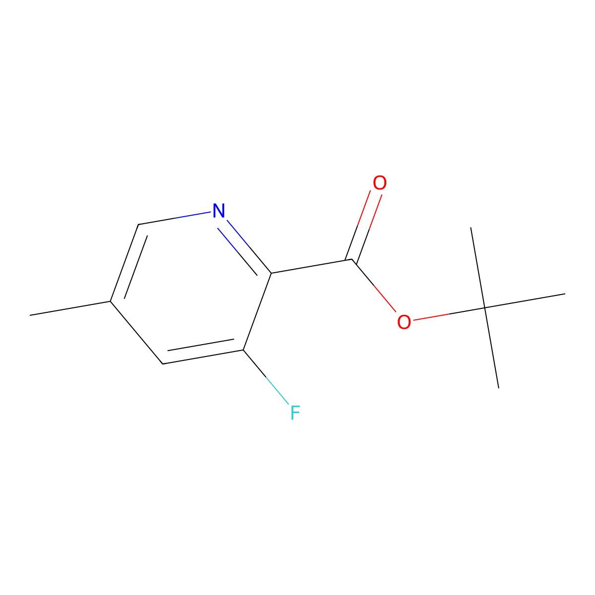 2-Pyridinecarboxylic acid, 3-fluoro-5-methyl-, 1,1-dimethylethyl ester molecular structure, CAS 2991912-37-7