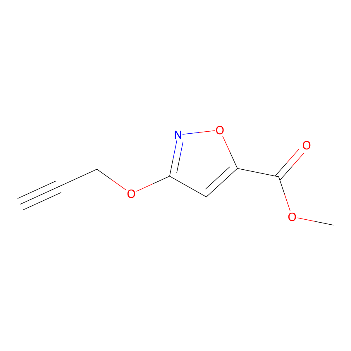 Methyl 3-(prop-2-yn-1-yloxy)-1,2-oxazole-5-carboxylate molecular structure, CAS 2991915-59-2