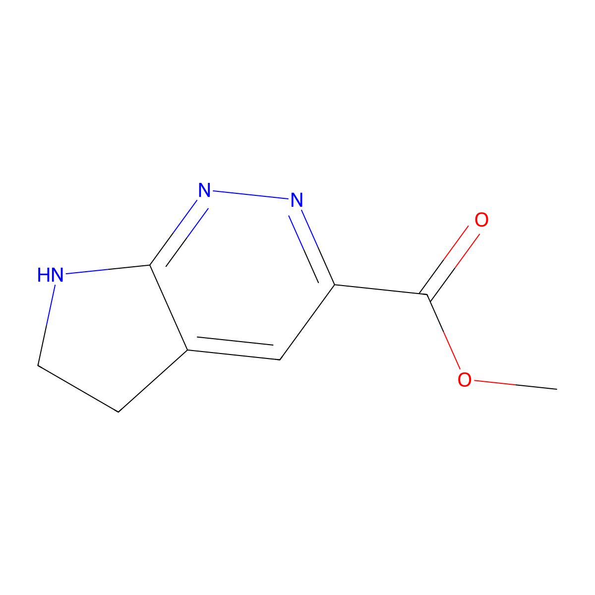 methyl 5H,6H,7H-pyrrolo[2,3-c]pyridazine-3-carboxylate molecular structure, CAS 2991915-89-8