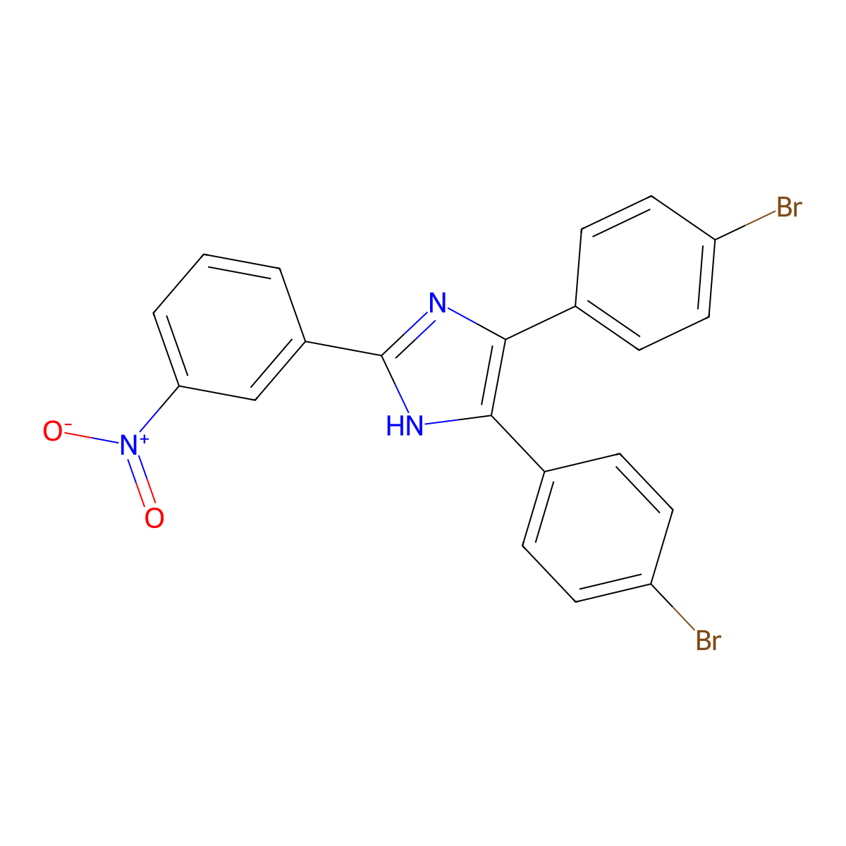 4,5-bis(4-bromophenyl)-2-(3-nitrophenyl)-1H-imidazole molecular structure, CAS 299198-73-5