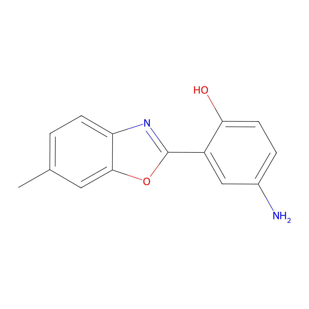 4-Amino-2-(6-methyl-1,3-benzoxazol-2-yl)phenol molecular structure, CAS 299199-33-0