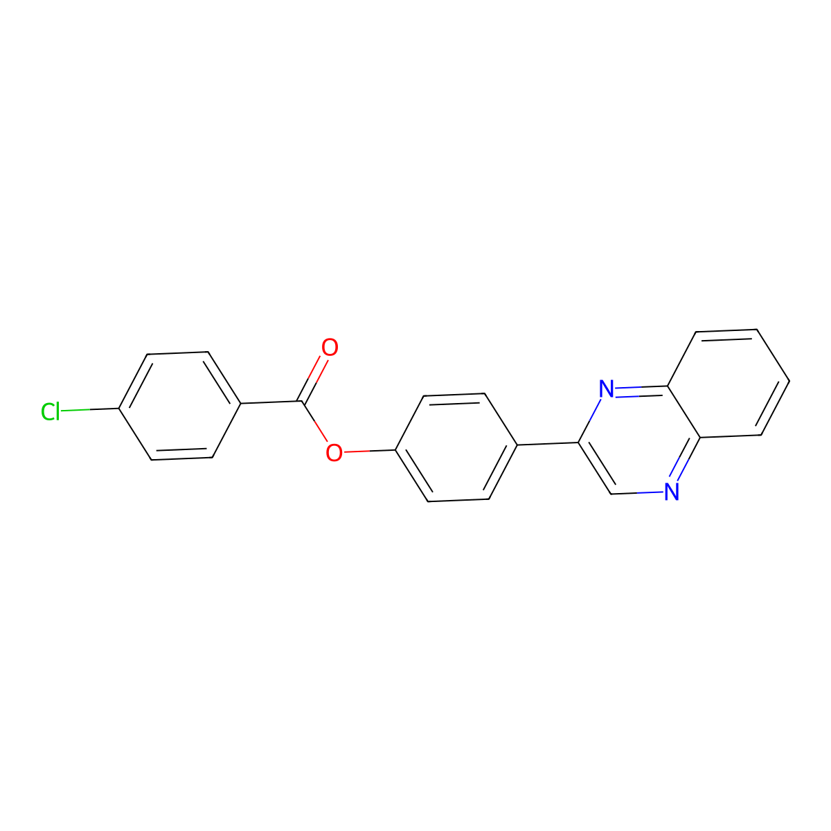 4-(Quinoxalin-2-yl)phenyl 4-chlorobenzoate molecular structure, CAS 299199-67-0