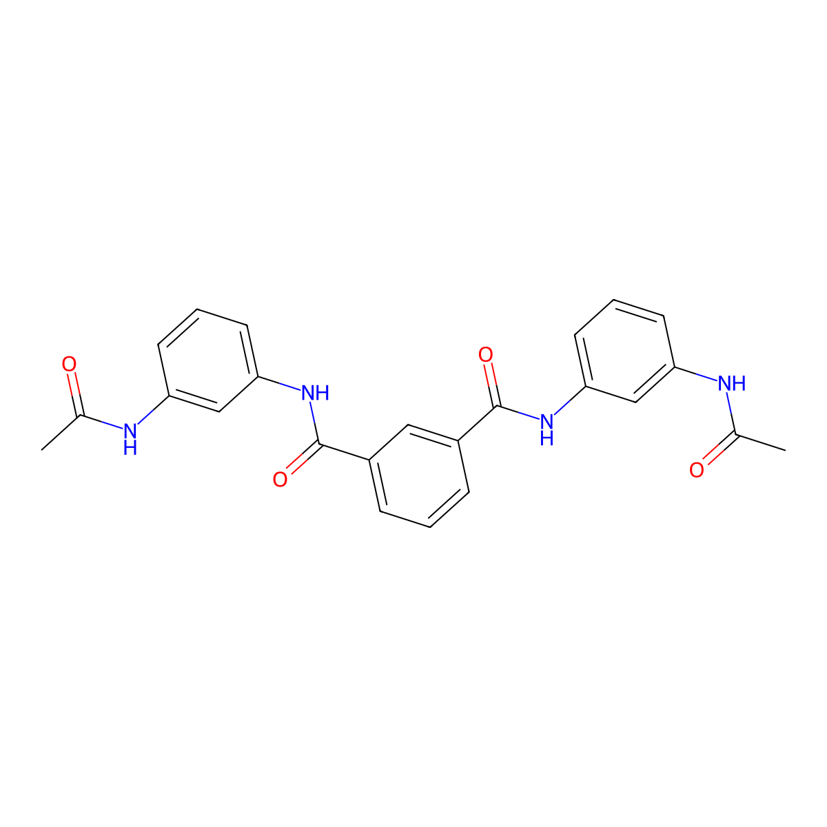 1-N,3-N-bis(3-acetamidophenyl)benzene-1,3-dicarboxamide molecular structure, CAS 299200-32-1