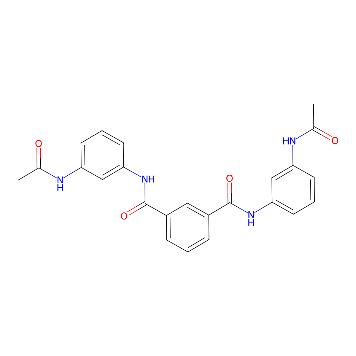 1-N,3-N-bis(3-acetamidophenyl)benzene-1,3-dicarboxamide molecular structure, CAS 299200-32-1