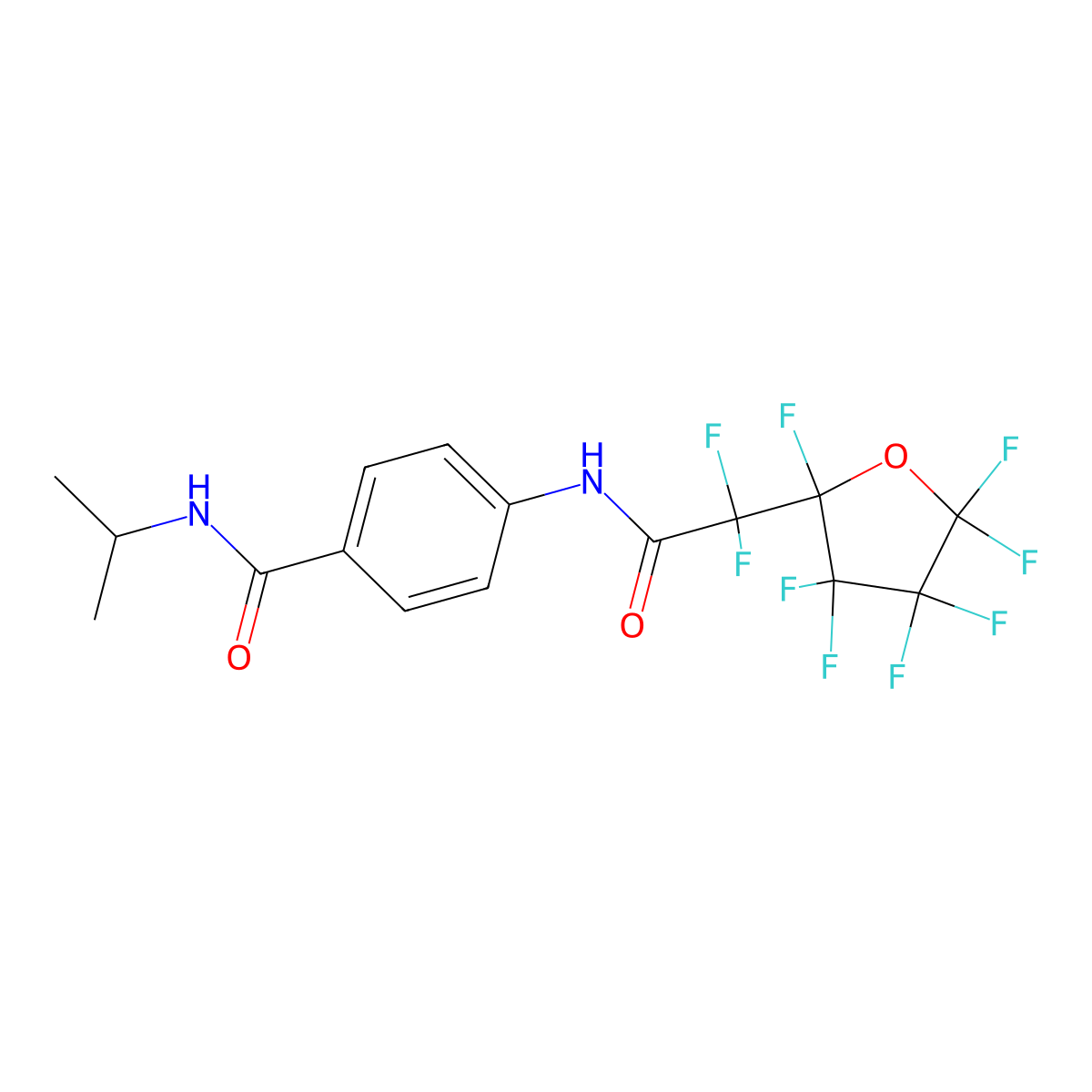 4-{[difluoro(2,3,3,4,4,5,5-heptafluorotetrahydrofuran-2-yl)acetyl]amino}-N-(propan-2-yl)benzamide molecular structure, CAS 299200-94-5