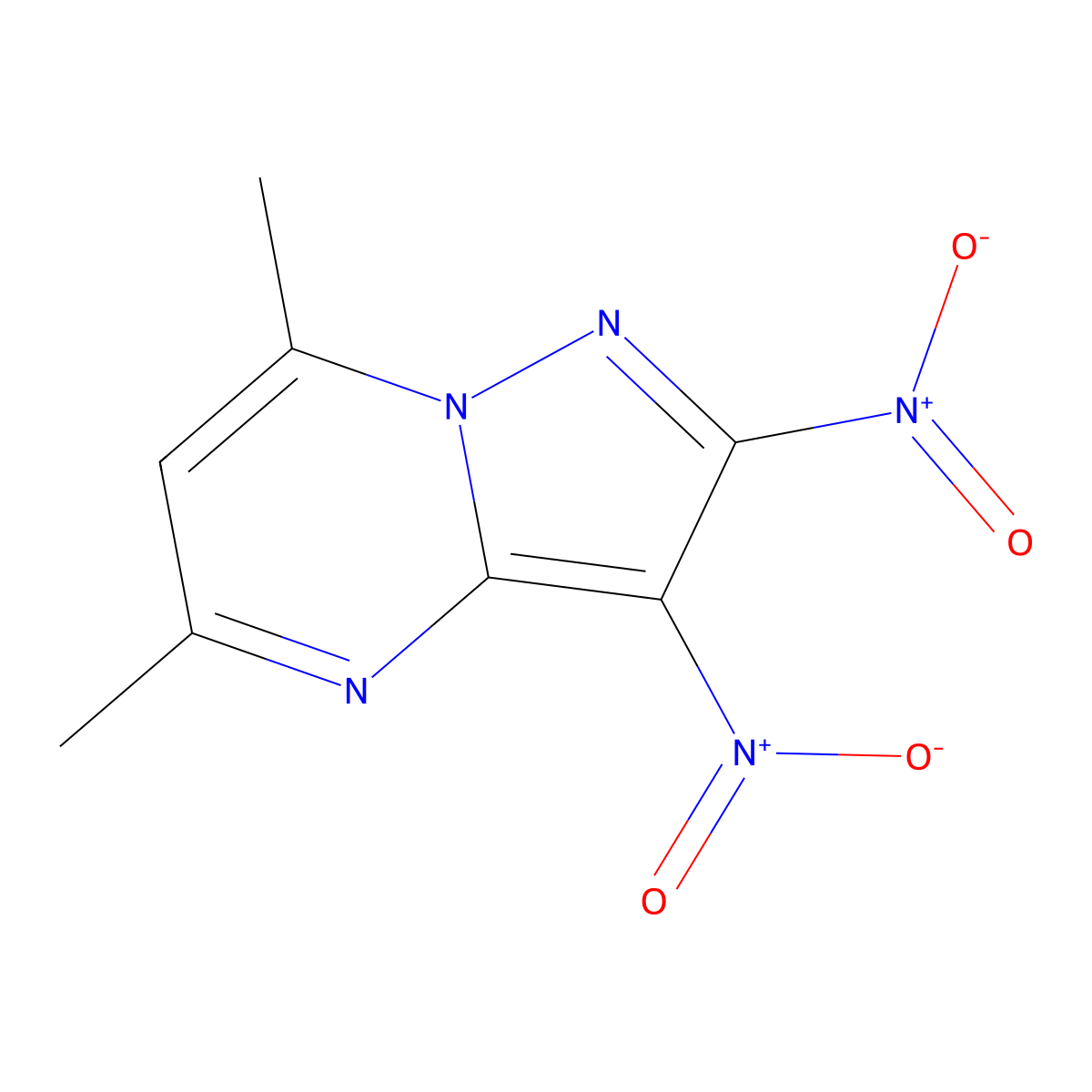 5,7-Dimethyl-2,3-dinitropyrazolo[1,5-a]pyrimidine molecular structure, CAS 299200-95-6