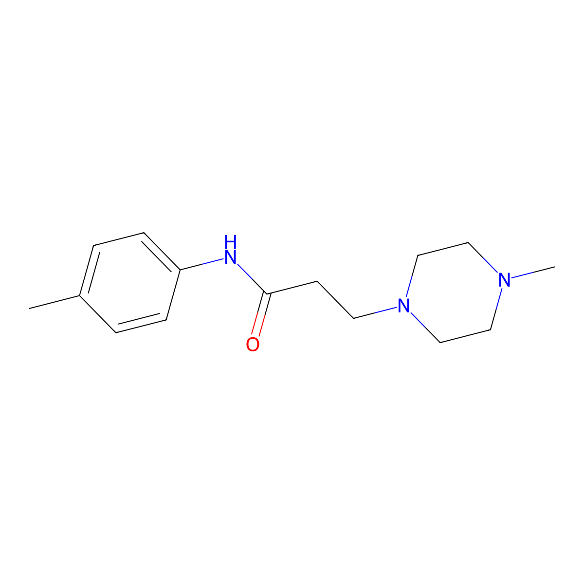 N-(4-methylphenyl)-3-(4-methyl-1-piperazinyl)propanamide molecular structure, CAS 299201-10-8