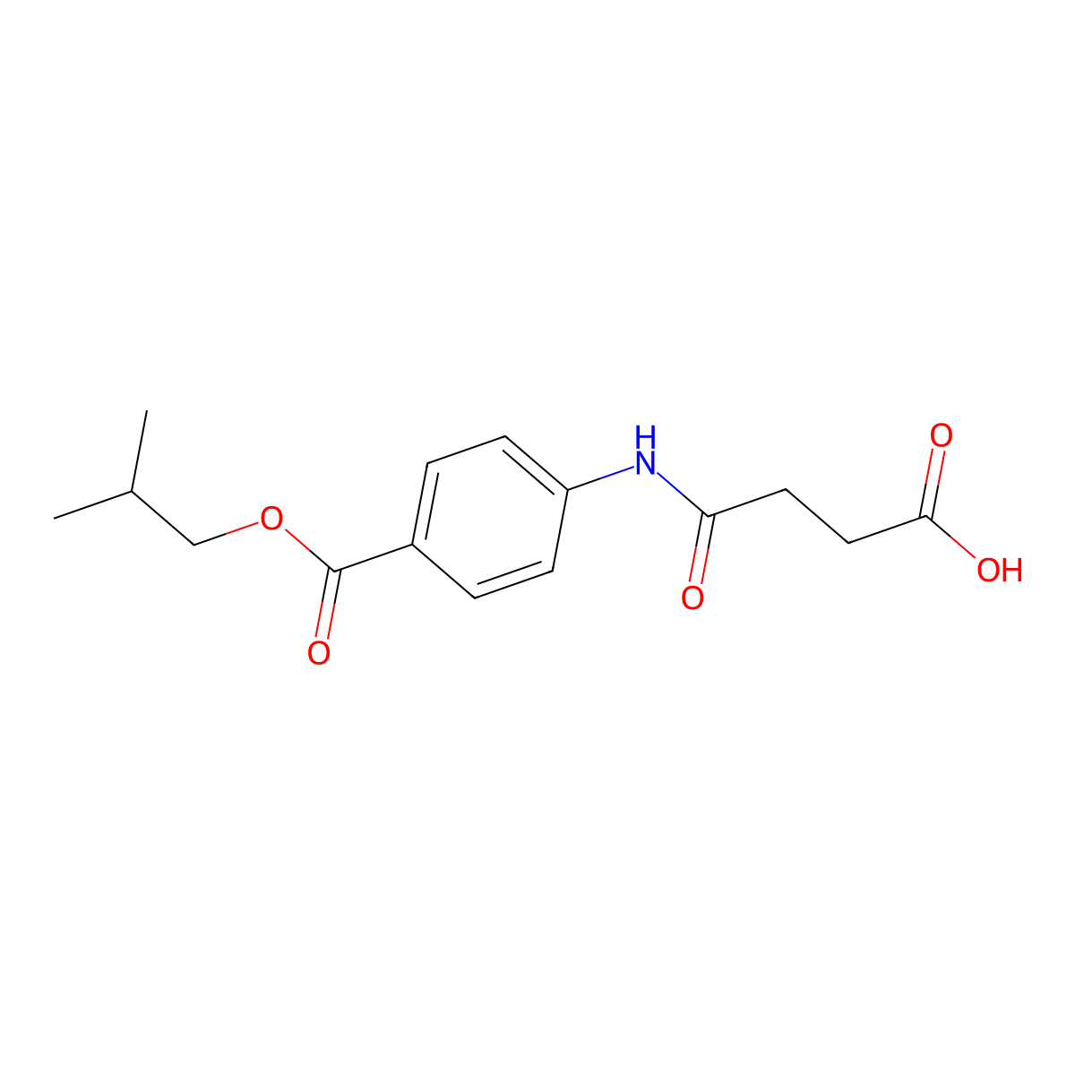 4-[4-(Isobutoxycarbonyl)anilino]-4-oxobutanoic acid molecular structure, CAS 299201-26-6