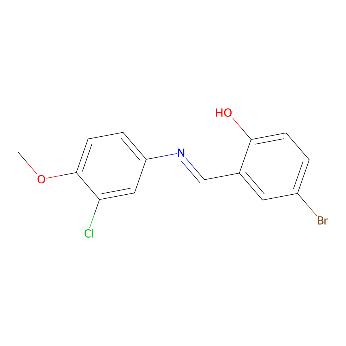 4-bromo-2-{(E)-[(3-chloro-4-methoxyphenyl)imino]methyl}phenol molecular structure, CAS 299201-34-6