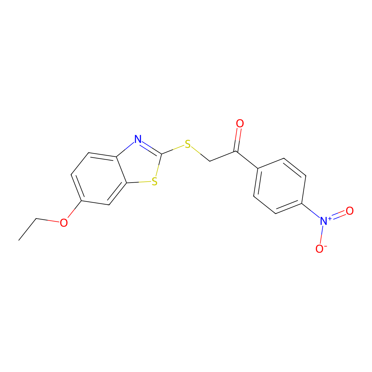 2-[(6-Ethoxy-1,3-benzothiazol-2-yl)sulfanyl]-1-(4-nitrophenyl)ethanone molecular structure, CAS 299201-62-0