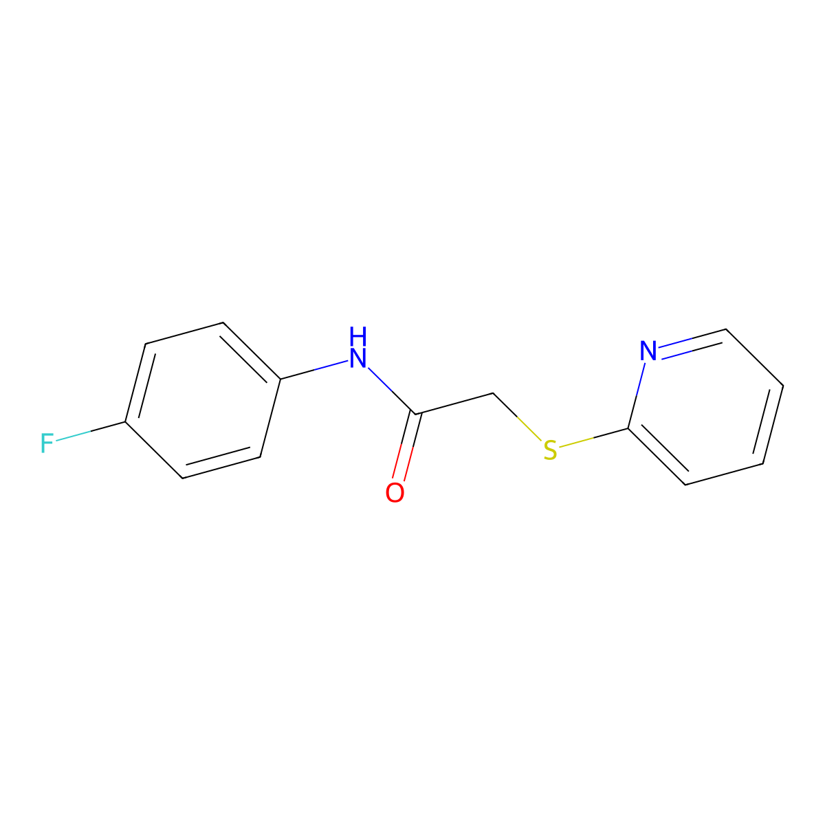 N-(4-fluorophenyl)-2-(pyridin-2-ylsulfanyl)acetamide molecular structure, CAS 299202-43-0