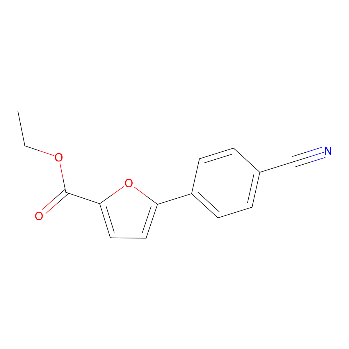 Ethyl 5-(4-cyanophenyl)furan-2-carboxylate molecular structure, CAS 299203-59-1
