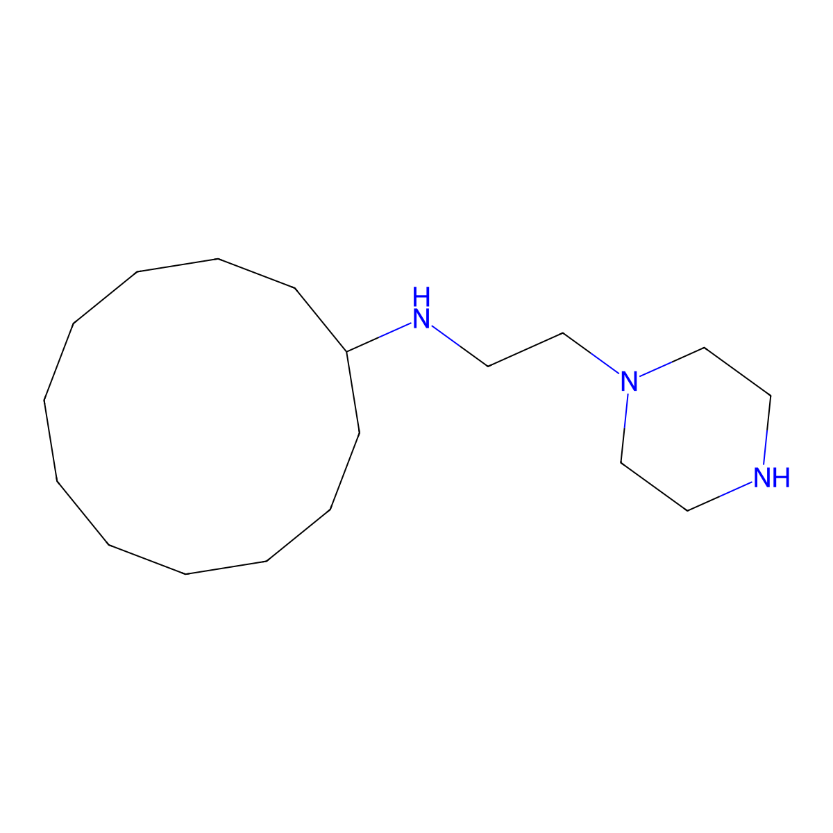 N-(2-piperazin-1-ylethyl)cyclododecanamine molecular structure, CAS 299206-05-6