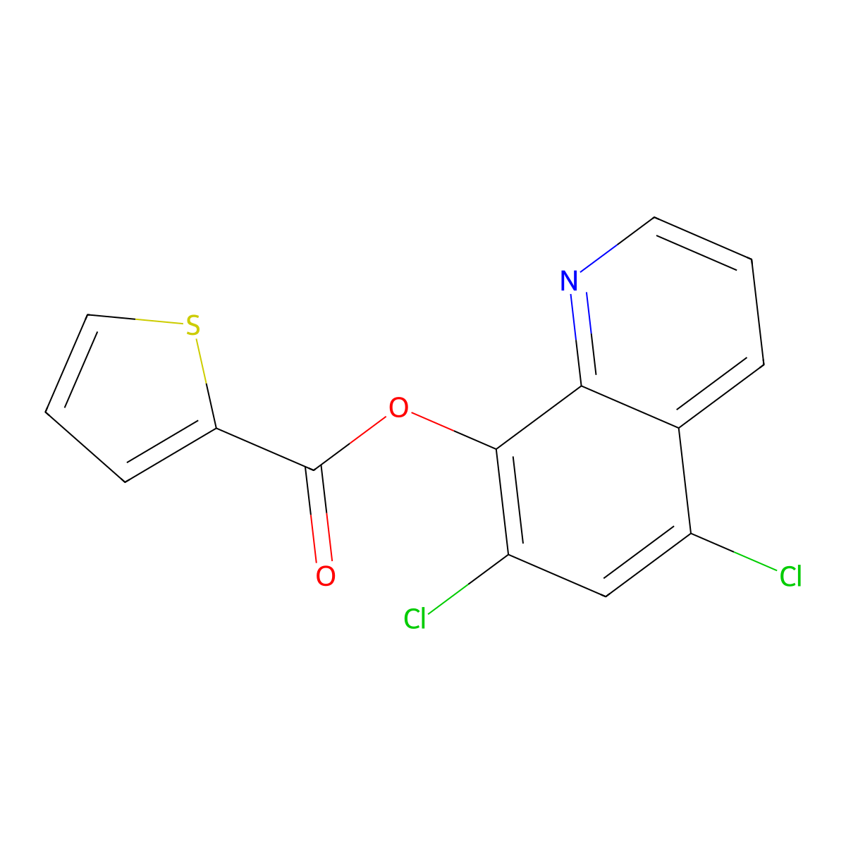 5,7-Dichloro-8-quinolyl thiophene-2-carboxylate molecular structure, CAS 299207-56-0