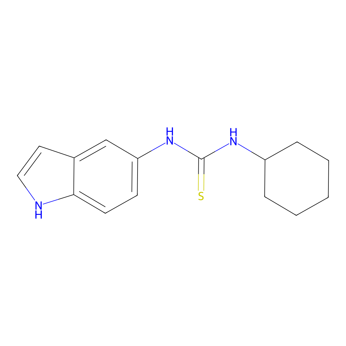1-cyclohexyl-3-(1H-indol-5-yl)thiourea molecular structure, CAS 299207-76-4