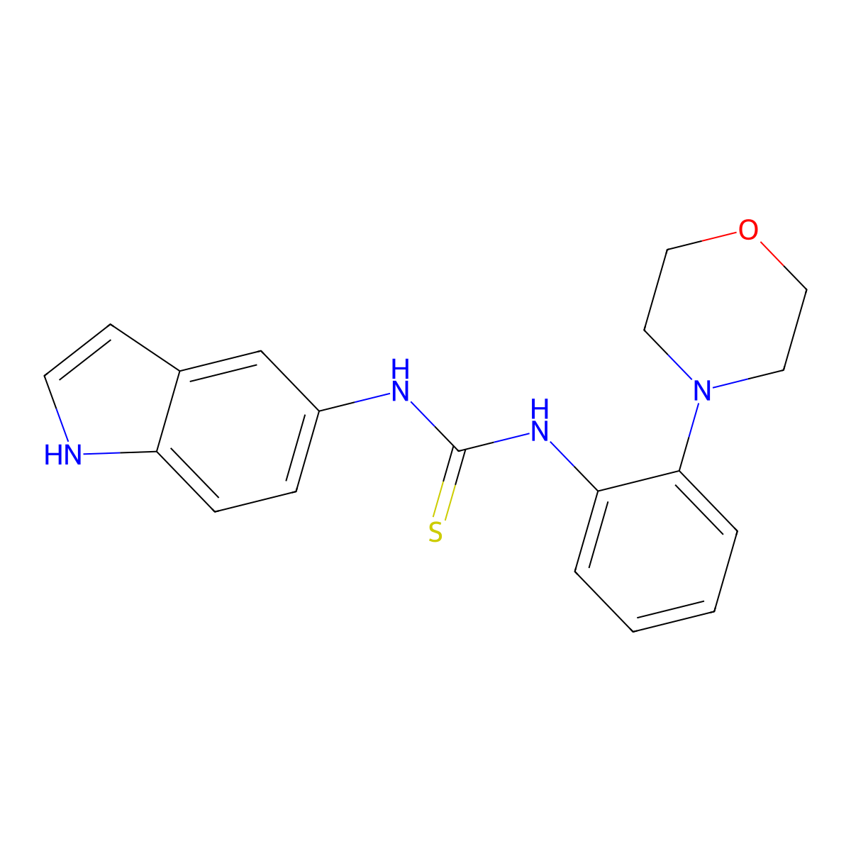 1-(1H-indol-5-yl)-3-(2-morpholin-4-ylphenyl)thiourea molecular structure, CAS 299207-79-7
