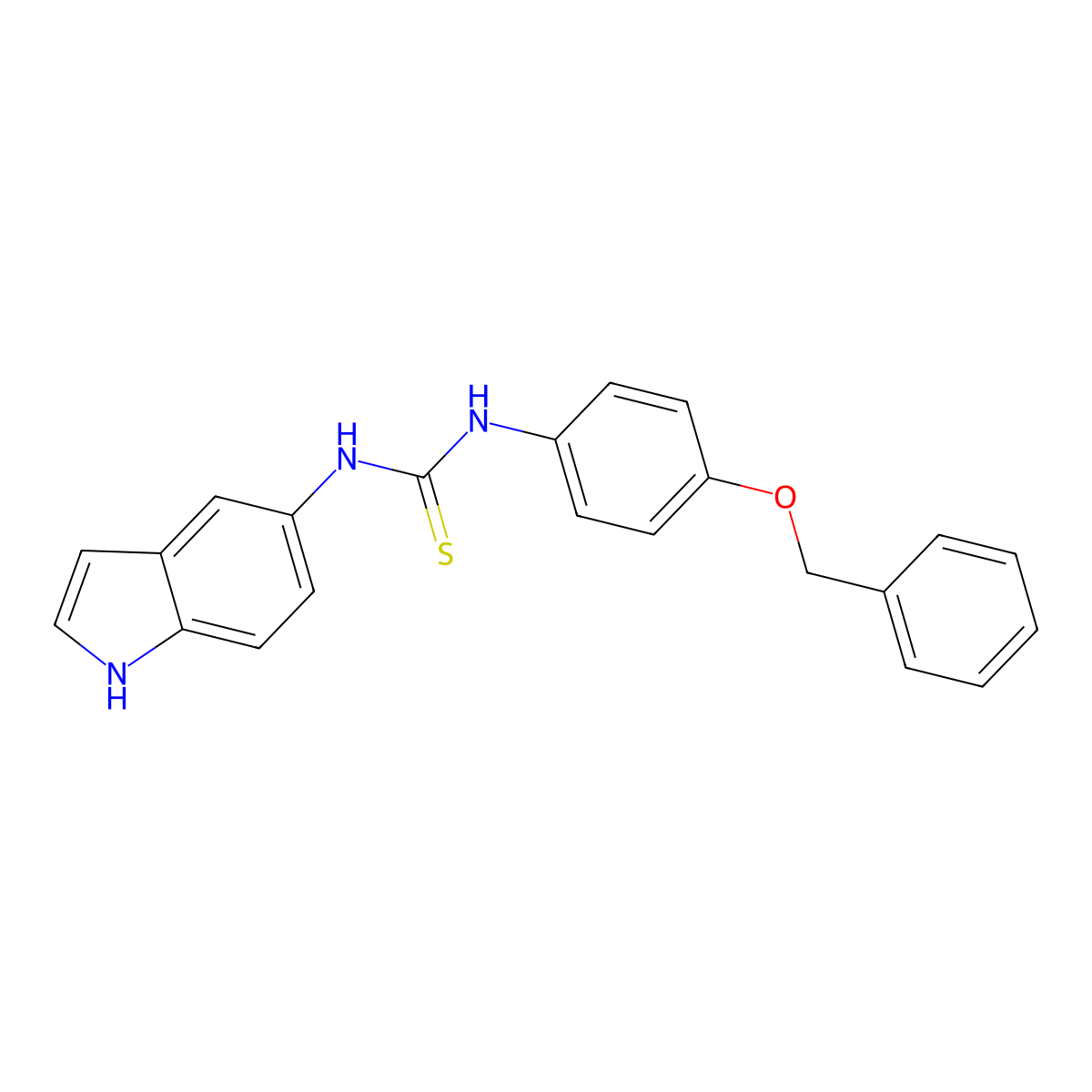 1-(1H-indol-5-yl)-3-(4-phenylmethoxyphenyl)thiourea molecular structure, CAS 299207-80-0