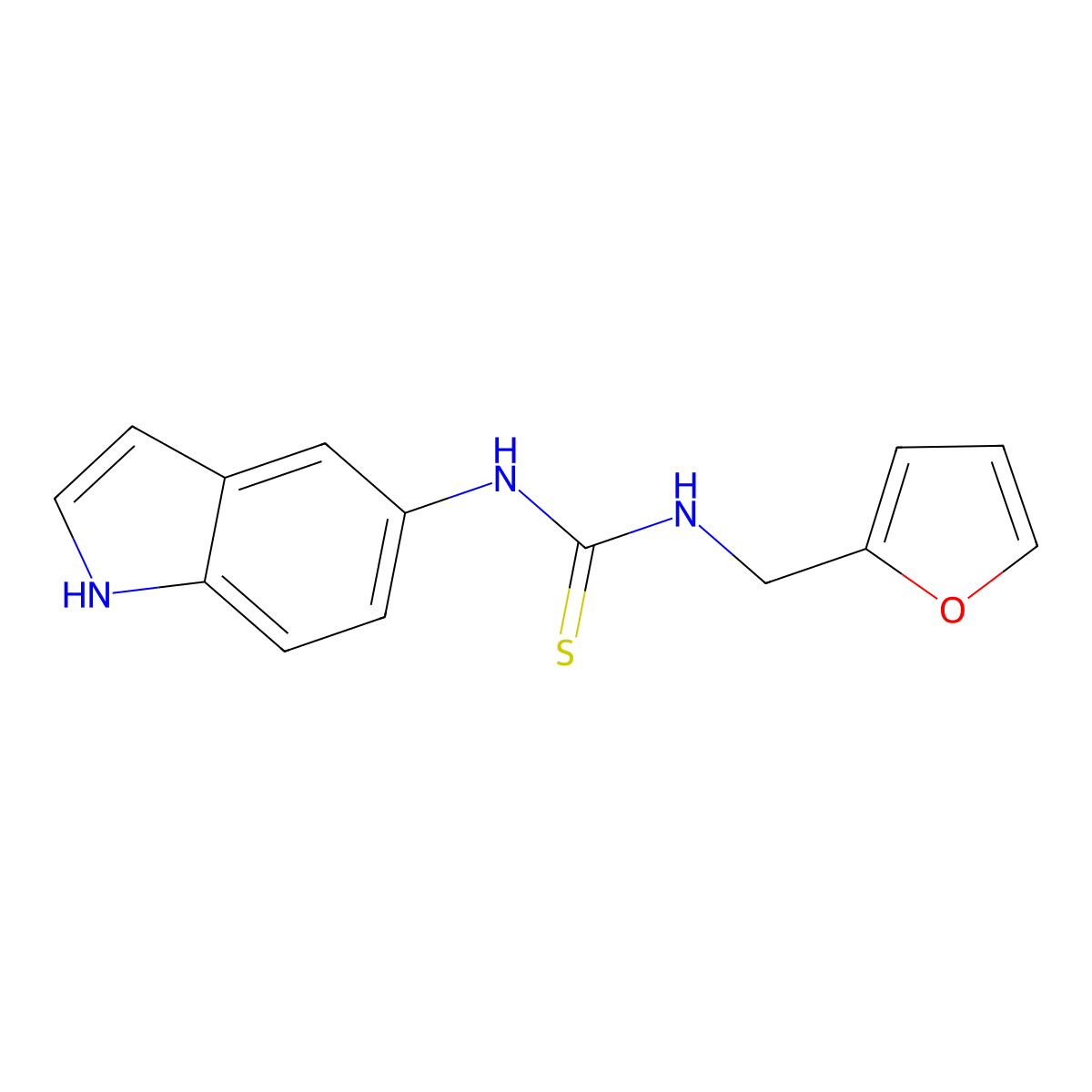 1-(furan-2-ylmethyl)-3-(1H-indol-5-yl)thiourea molecular structure, CAS 299207-81-1