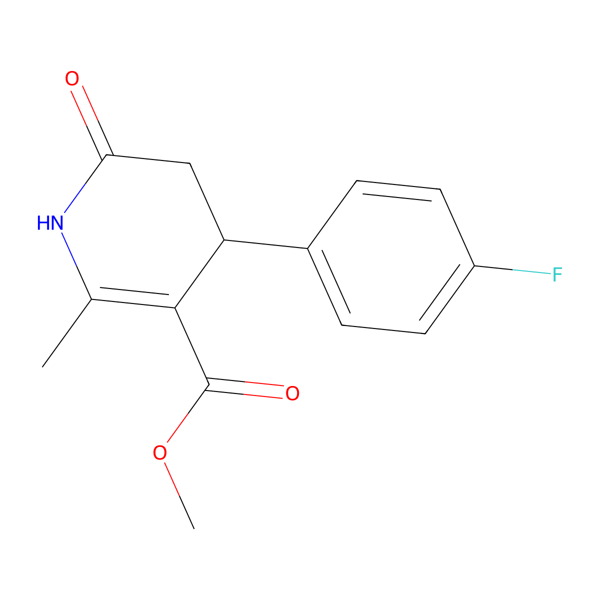 Methyl 4-(4-fluorophenyl)-2-methyl-6-oxo-1,4,5,6-tetrahydro-3-pyridinecarboxylate molecular structure, CAS 299207-90-2