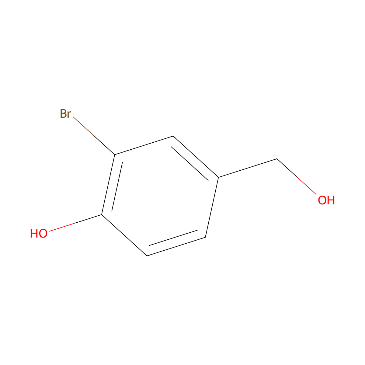 2-Bromo-4-hydroxymethylphenol molecular structure, CAS 29922-56-3
