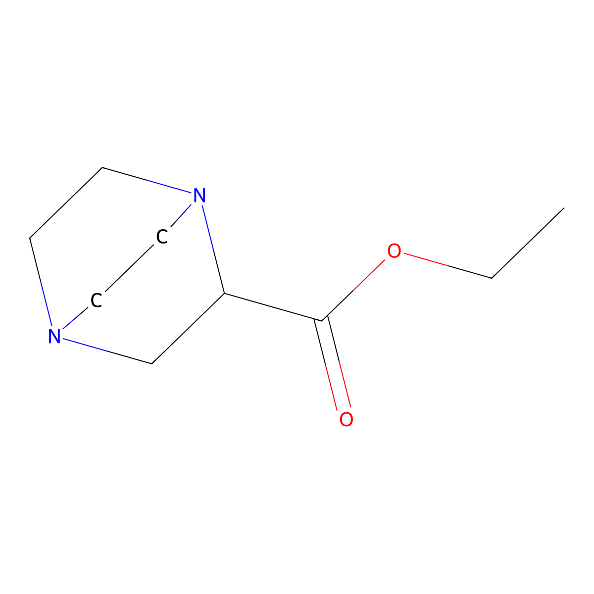Ethyl 1,4-diazabicyclo(2.2.2)octane-2-carboxylate molecular structure, CAS 29924-70-7