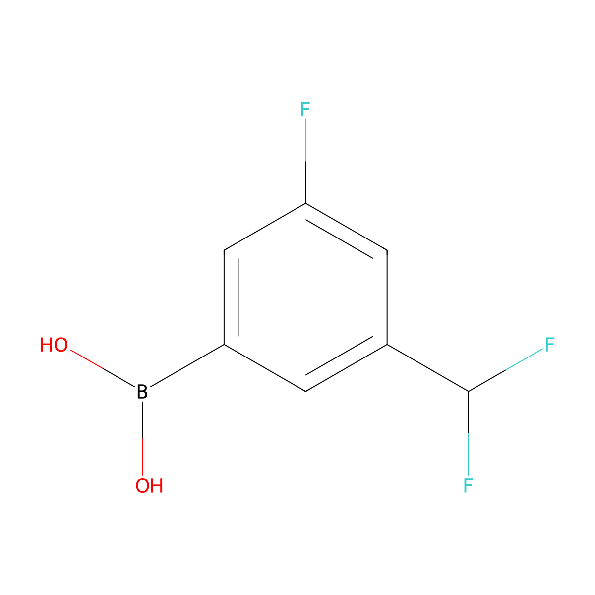 (3-(Difluoromethyl)-5-fluorophenyl)boronic acid molecular structure, CAS 2992661-60-4