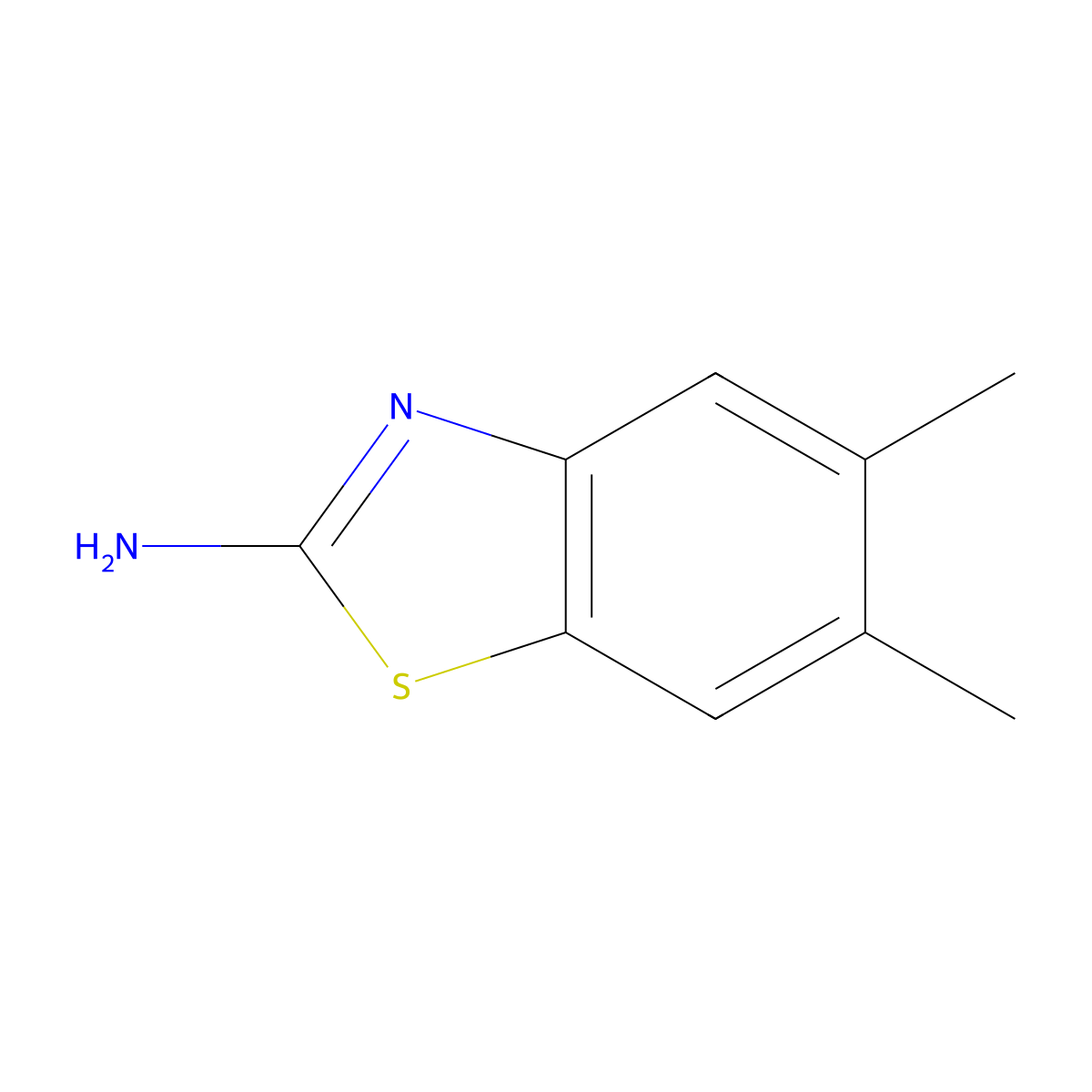 2-Amino-5,6-dimethylbenzothiazole molecular structure, CAS 29927-08-0