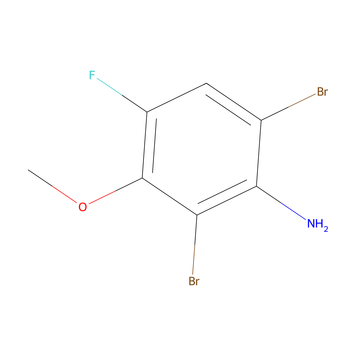 2,6-Dibromo-4-fluoro-3-methoxyaniline molecular structure, CAS 2993497-84-8