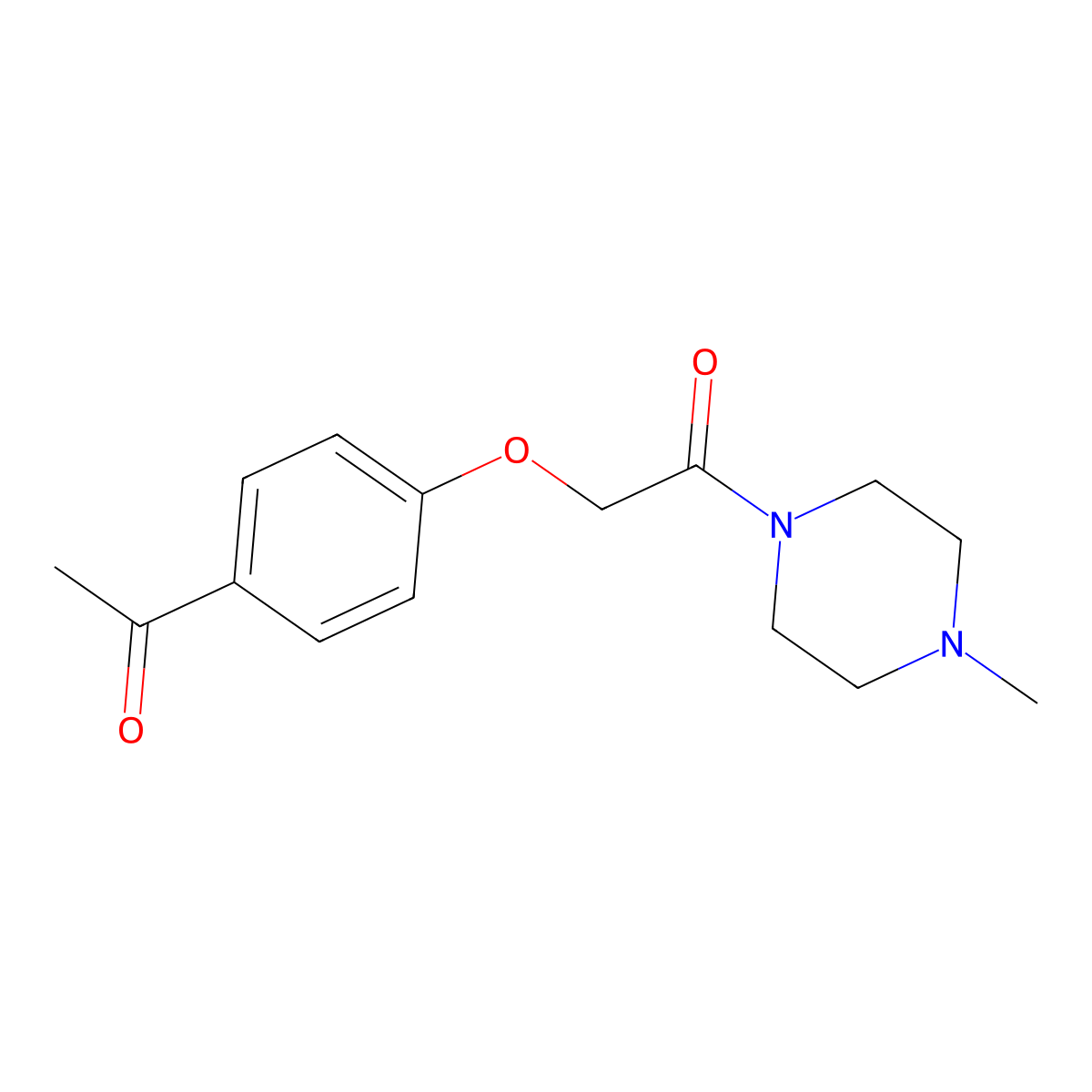 2-(4-Acetylphenoxy)-1-(4-methylpiperazin-1-YL)ethan-1-one molecular structure, CAS 29936-70-7