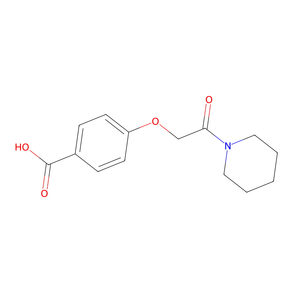 4-[2-Oxo-2-(piperidin-1-YL)ethoxy]benzoic acid molecular structure, CAS 29936-93-4