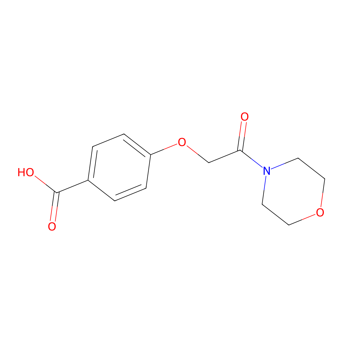 4-(2-Morpholin-4-yl-2-oxoethoxy)benzoic acid molecular structure, CAS 29936-96-7