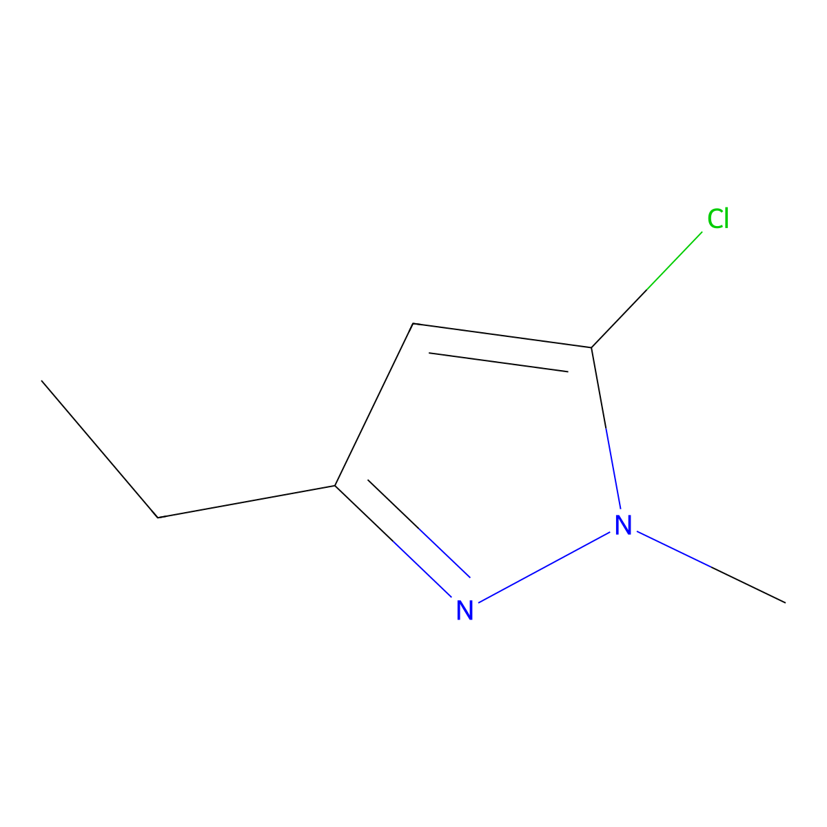5-chloro-3-ethyl-1-methyl-1H-pyrazole molecular structure, CAS 29938-63-4