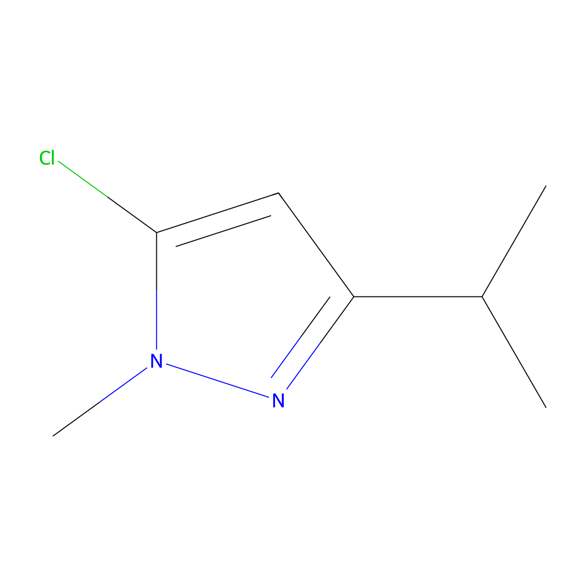 5-chloro-1-methyl-3-(propan-2-yl)-1H-pyrazole molecular structure, CAS 29938-65-6