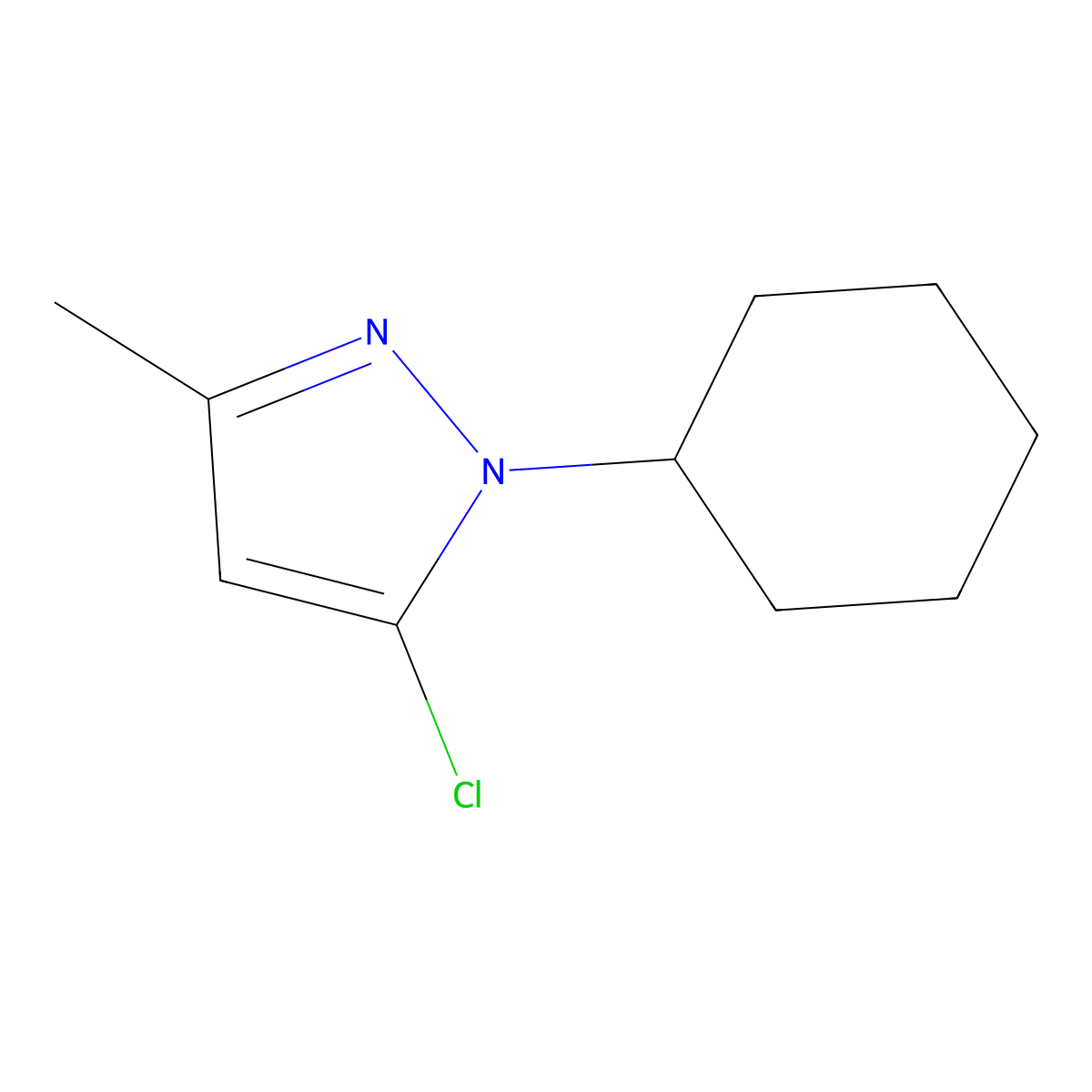 5-Chloro-1-cyclohexyl-3-methyl-1h-pyrazole molecular structure, CAS 29938-69-0