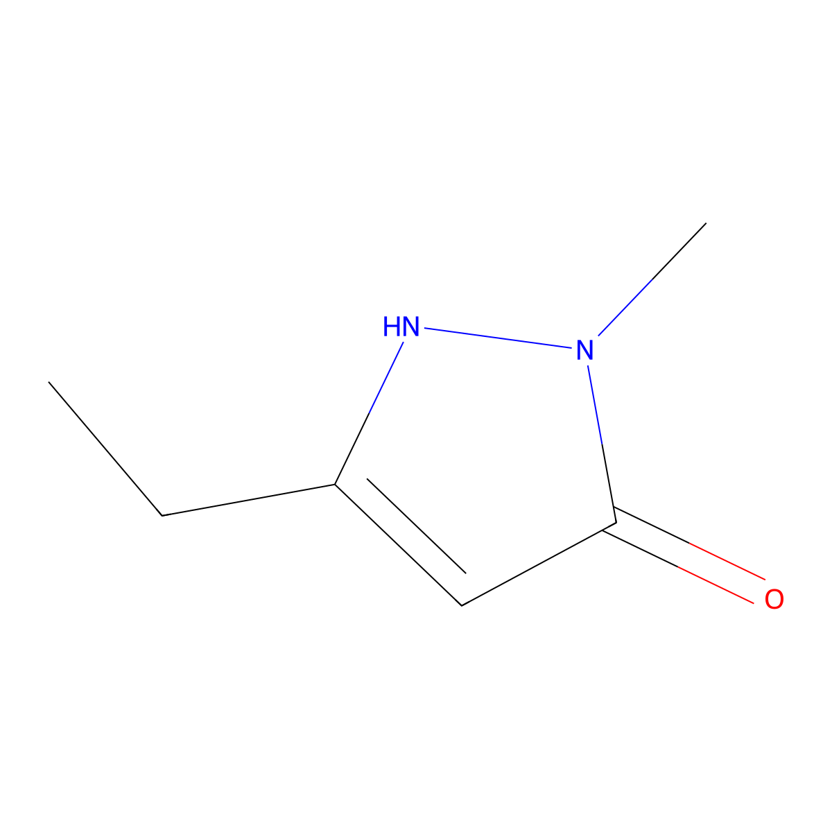 3-Ethyl-1-methyl-1H-pyrazol-5-ol molecular structure, CAS 29939-22-8