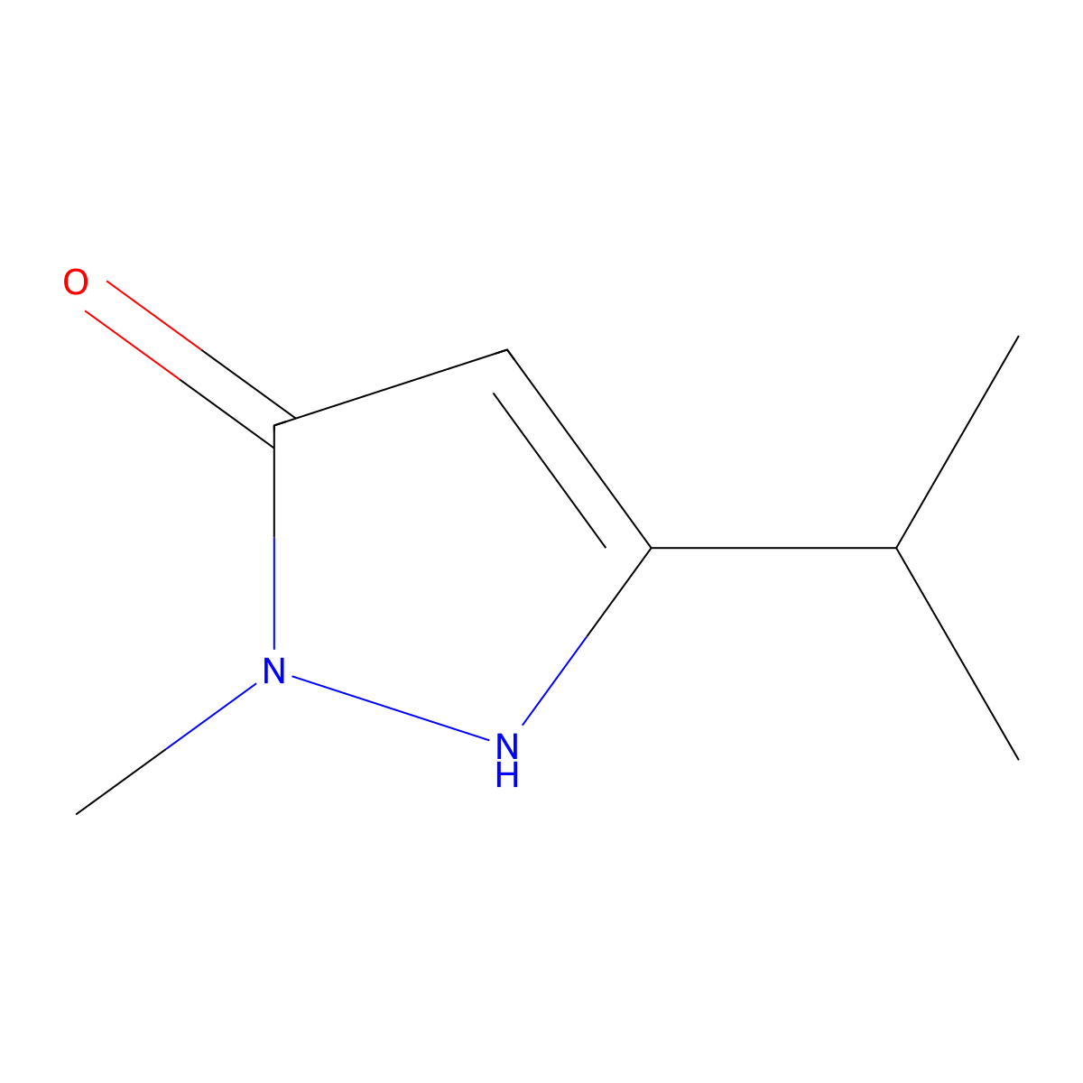 1-methyl-3-(propan-2-yl)-1H-pyrazol-5-ol molecular structure, CAS 29939-24-0