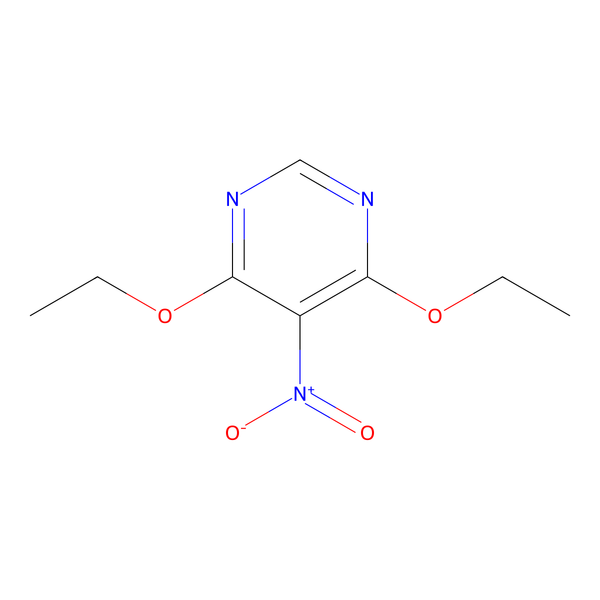 4,6-Diethoxy-5-nitropyrimidine molecular structure, CAS 29939-36-4