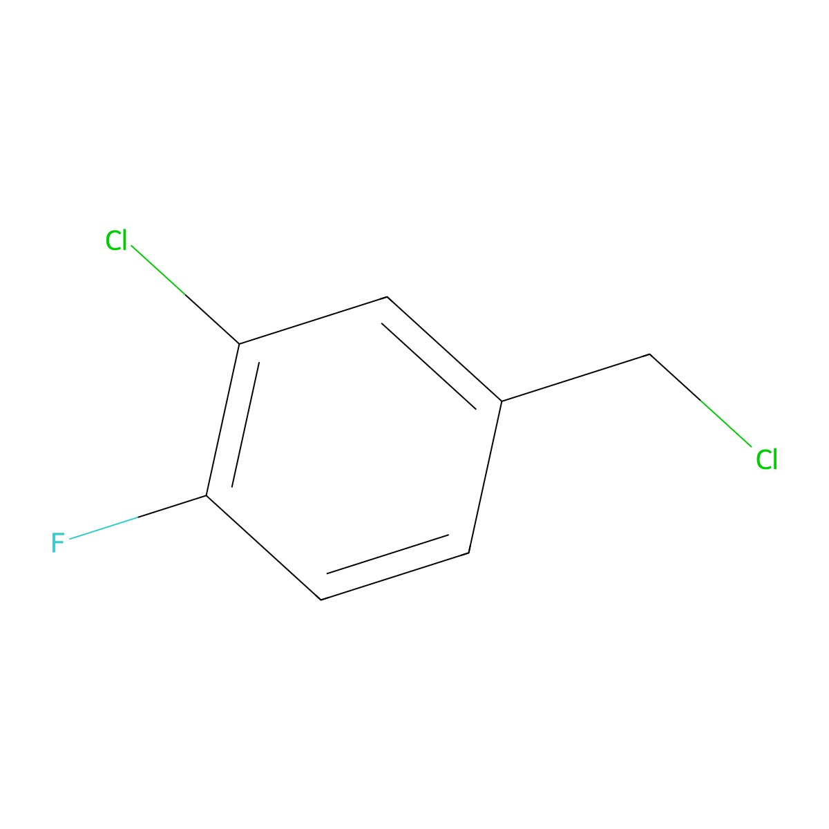 2-Chloro-4-(chloromethyl)-1-fluorobenzene molecular structure, CAS 2994-69-6