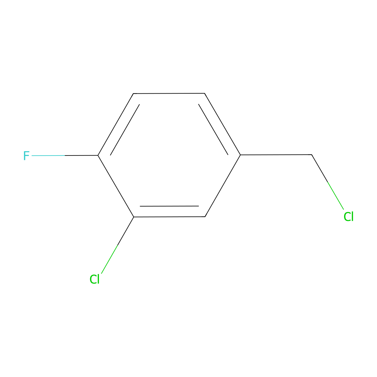 2-Chloro-4-(chloromethyl)-1-fluorobenzene molecular structure, CAS 2994-69-6