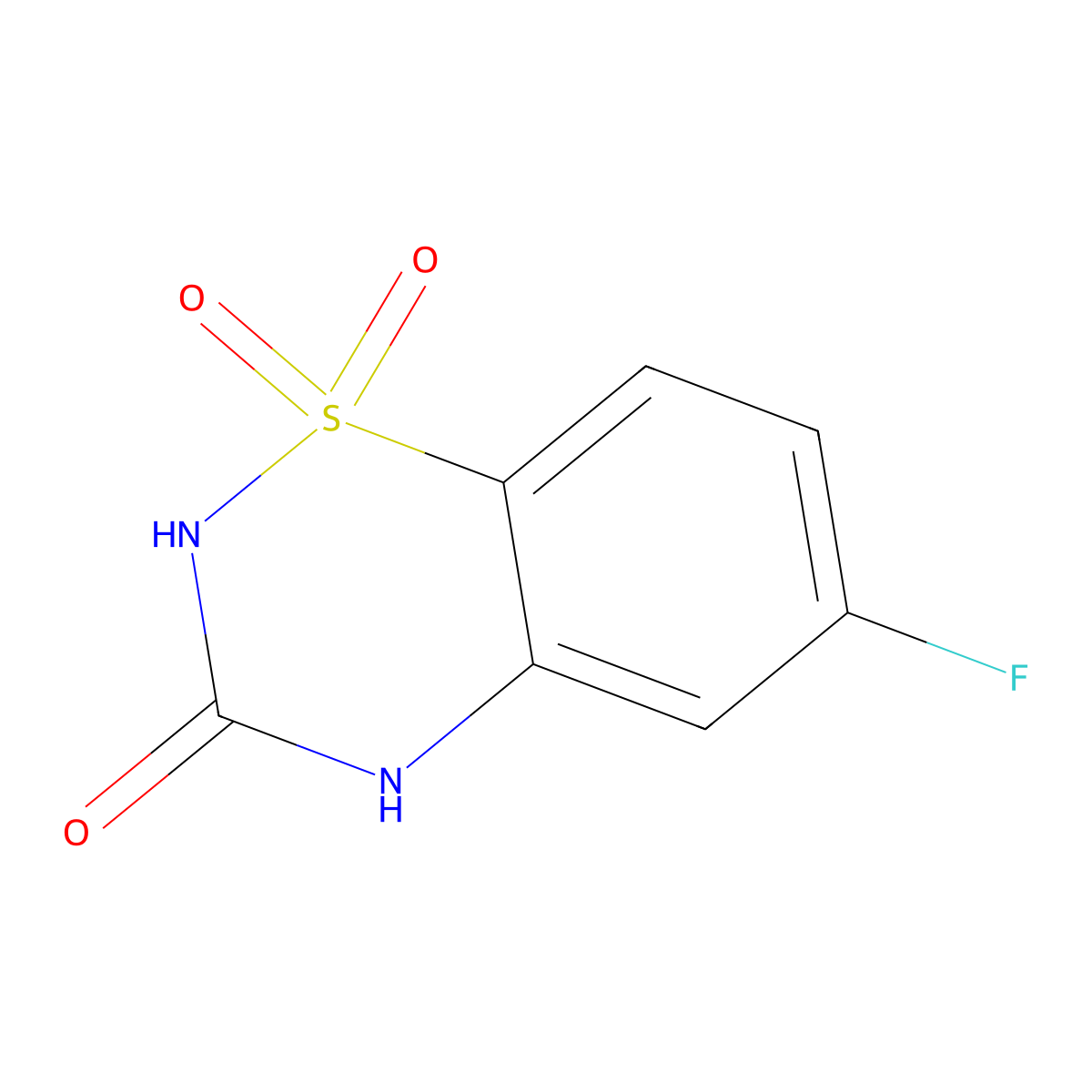 6-fluoro-3,4-dihydro-2H-1lambda6,2,4-benzothiadiazine-1,1,3-trione molecular structure, CAS 2994-70-9
