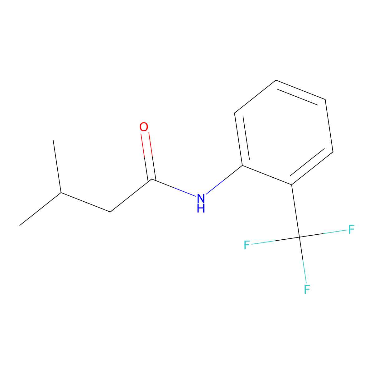 3-methyl-N-[2-(trifluoromethyl)phenyl]butanamide molecular structure, CAS 2994-79-8