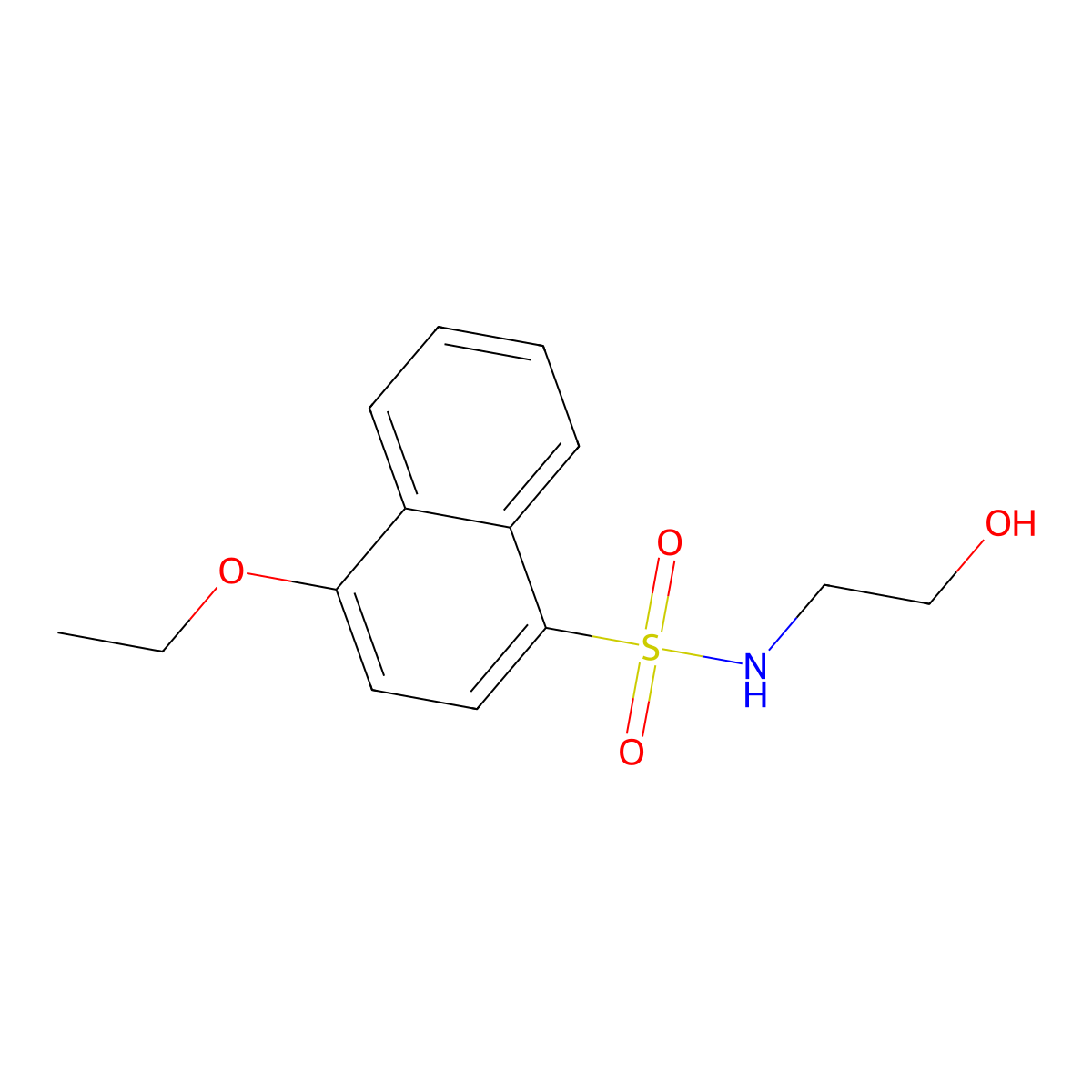 4-ethoxy-N-(2-hydroxyethyl)naphthalene-1-sulfonamide molecular structure, CAS 299404-22-1