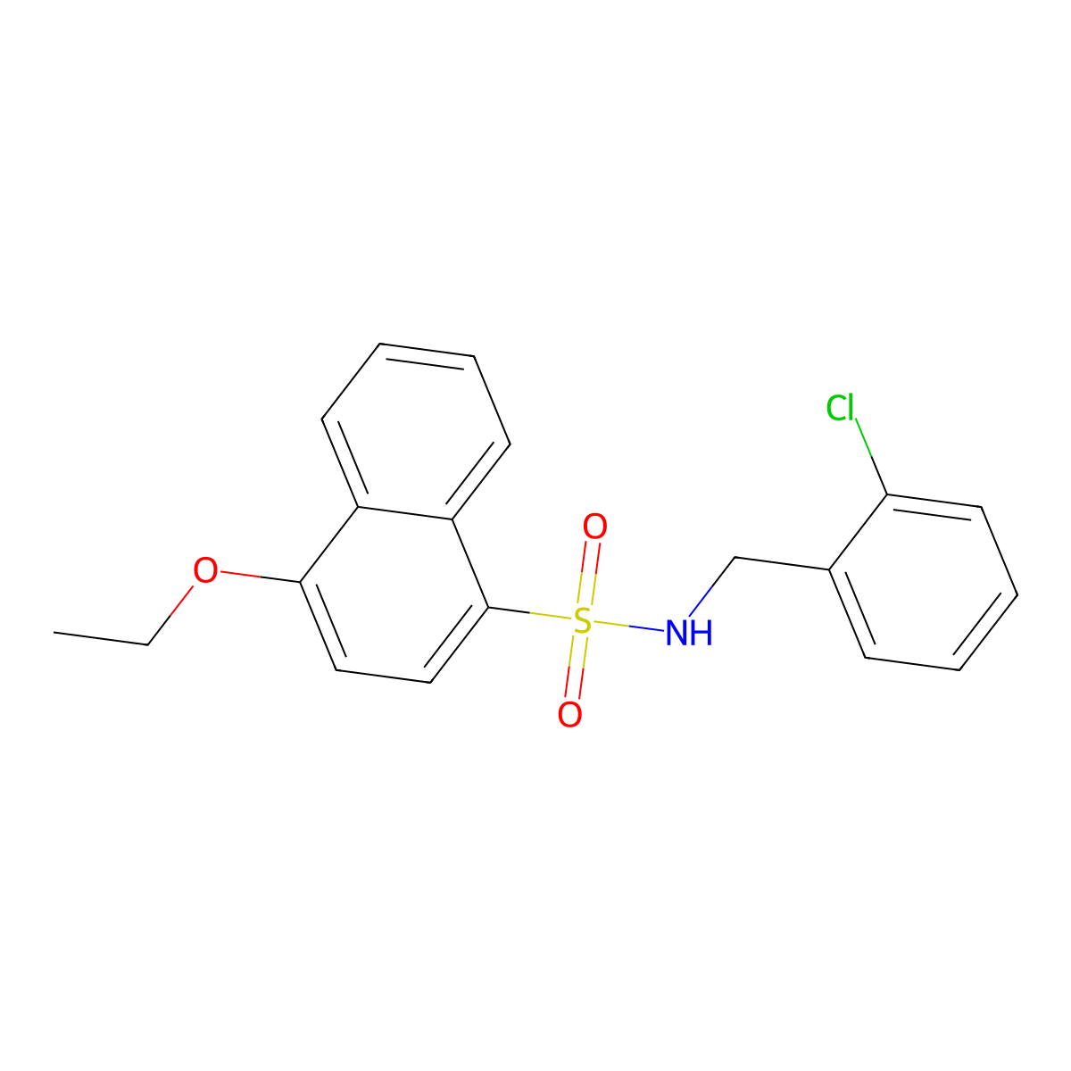 N-[(2-chlorophenyl)methyl]-4-ethoxynaphthalene-1-sulfonamide molecular structure, CAS 299404-25-4