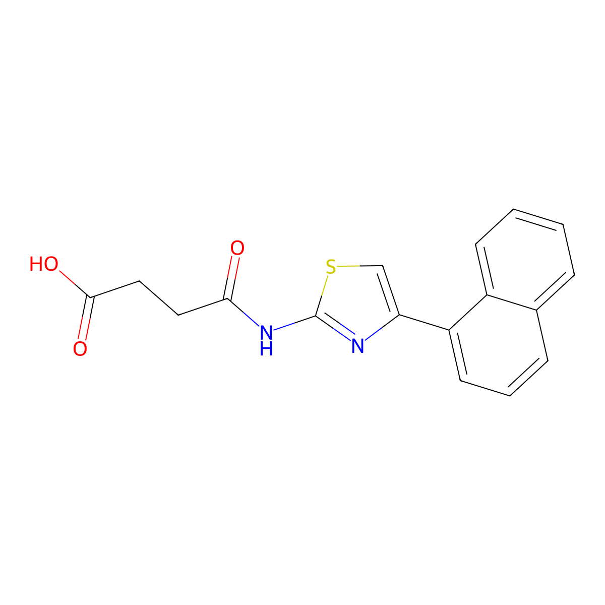 3-[N-(4-naphthyl-1,3-thiazol-2-yl)carbamoyl]propanoic acid molecular structure, CAS 299405-09-7
