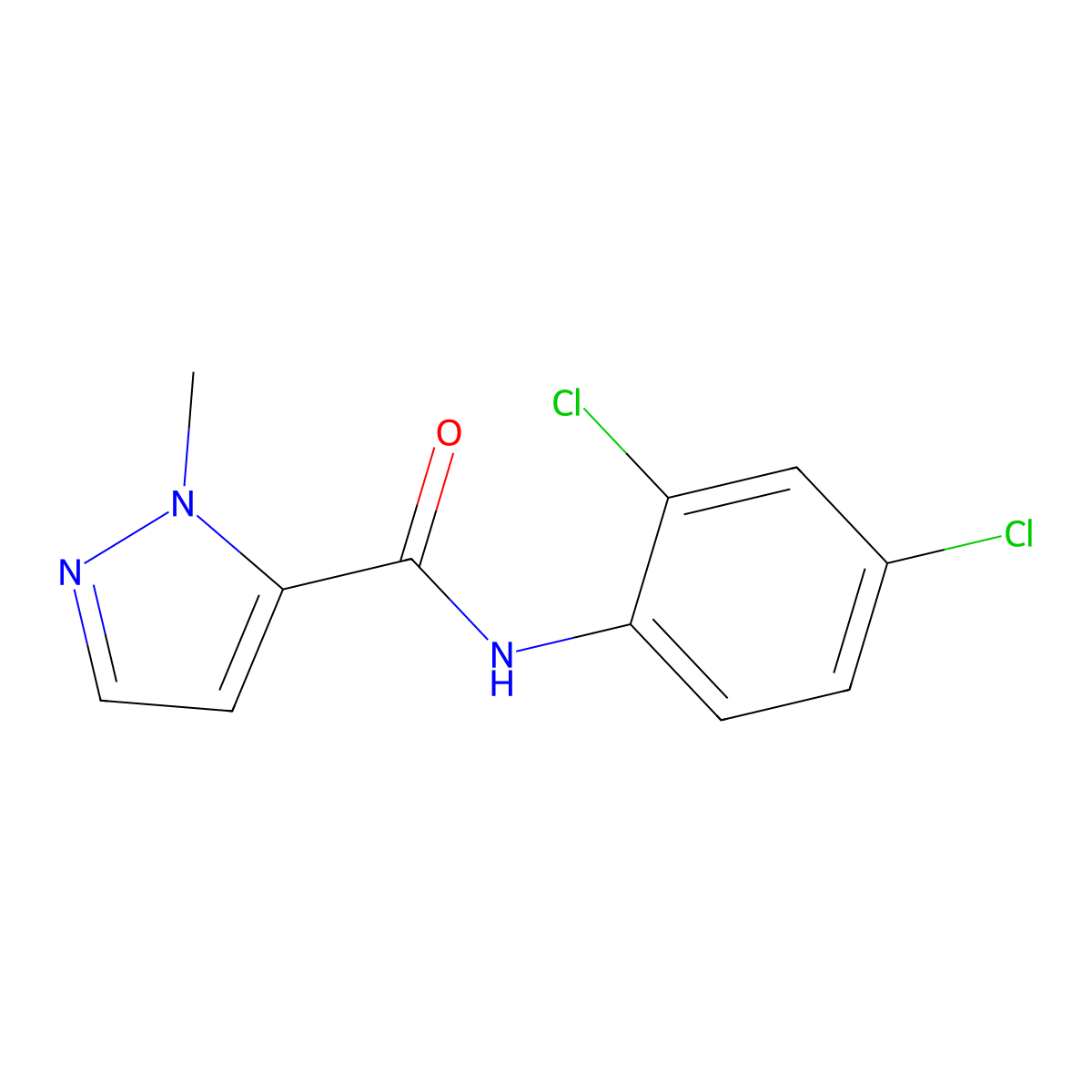 N-(2,4-dichlorophenyl)-2-methylpyrazole-3-carboxamide molecular structure, CAS 299405-19-9