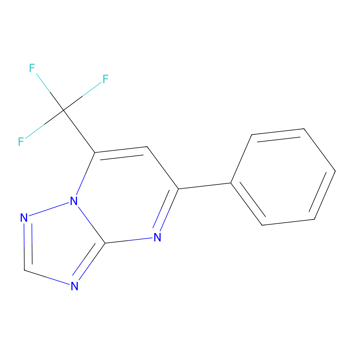5-Phenyl-7-(trifluoromethyl)-[1,2,4]triazolo[1,5-a]pyrimidine molecular structure, CAS 299405-35-9